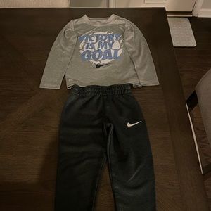 TWO Nike Dri Fit Long Sleeve Shirt & Matching Pant Sets